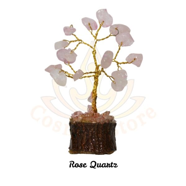 Rose Quartz Crystal Tree of Life - Chakra Tree for Positive Vibes - Feng Shui Home Decor