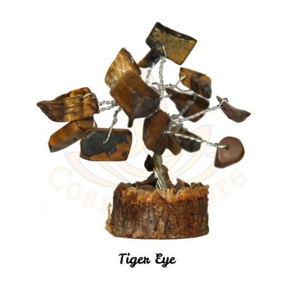 Tiger Eye Stone Tree, Chakra Tree, Crystal Tree of Life Feng Shui Gift Handmade Tree.