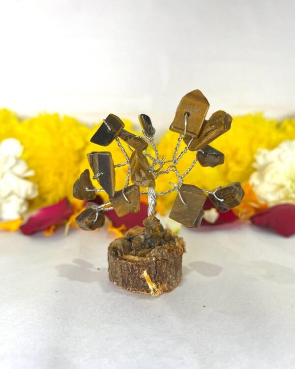 Tiger Eye Stone Tree, Chakra Tree, Crystal Tree of Life Feng Shui Gift Handmade Tree. - Image 2