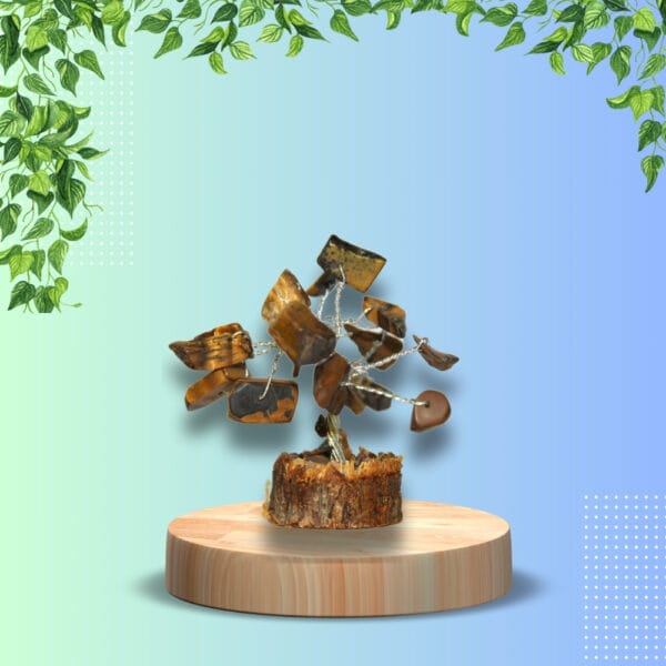 Tiger Eye Stone Tree, Chakra Tree, Crystal Tree of Life Feng Shui Gift Handmade Tree. - Image 4
