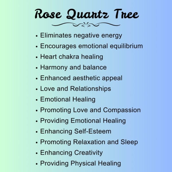 Rose Quartz Crystal Tree of Life - Chakra Tree for Positive Vibes - Feng Shui Home Decor - Image 5