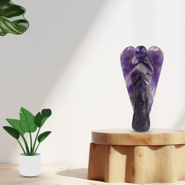 Natural Original Amethyst Crystal Angel, Guardian Angel Figurines - Image 2