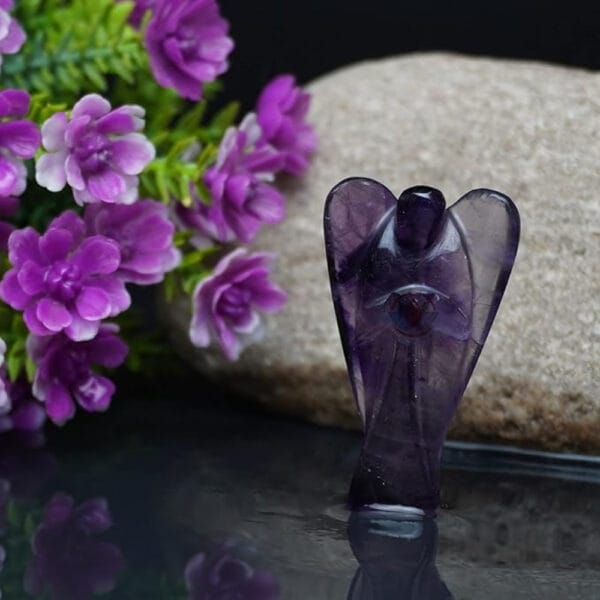 Natural Original Amethyst Crystal Angel, Guardian Angel Figurines - Image 3