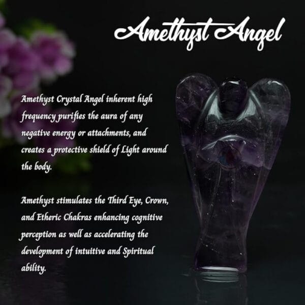 Natural Original Amethyst Crystal Angel, Guardian Angel Figurines - Image 5