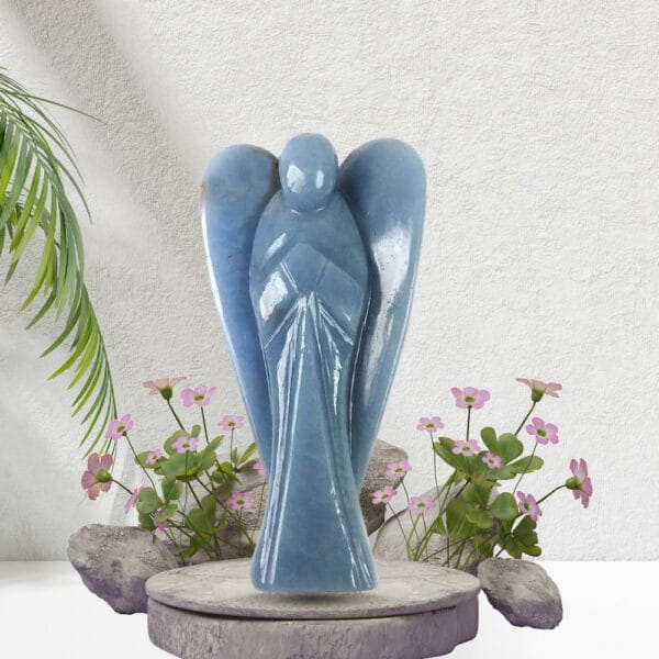 Reiki Crystal Products Angelite Angel, Angelite Angel Statues, Natural Crystal Stone Angel. - Image 3