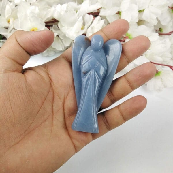 Reiki Crystal Products Angelite Angel, Angelite Angel Statues, Natural Crystal Stone Angel. - Image 4