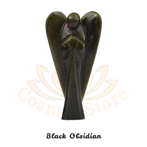 Black Obsiden Angel Figurines and Statues for Home Decor Items & Decorative Items Crystal Angel Statue Set Crystal Angel Set Angel Wings Angel Crystal Statue for Spritual.
