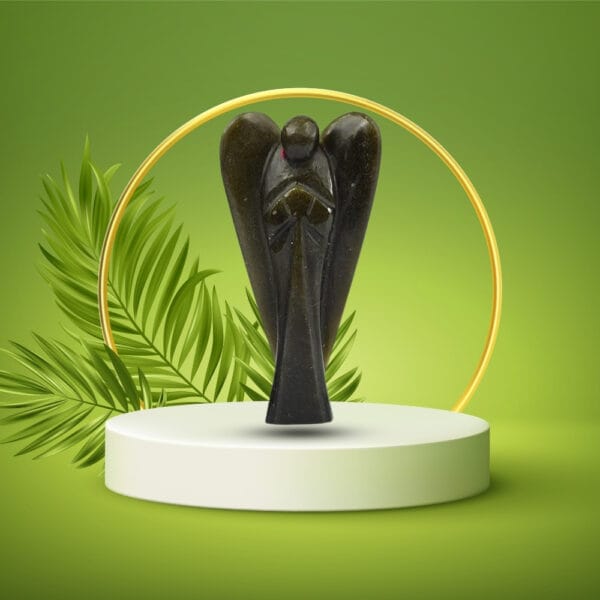 Black Obsiden Angel Figurines and Statues for Home Decor Items & Decorative Items Crystal Angel Statue Set Crystal Angel Set Angel Wings Angel Crystal Statue for Spritual. - Image 2