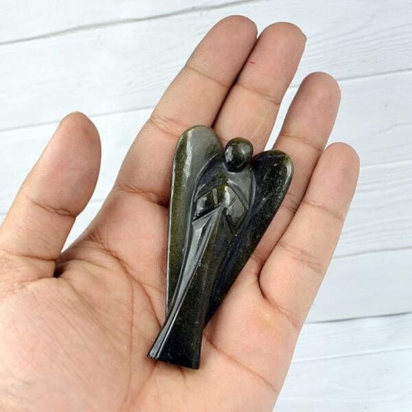 Black Obsiden Angel Figurines and Statues for Home Decor Items & Decorative Items Crystal Angel Statue Set Crystal Angel Set Angel Wings Angel Crystal Statue for Spritual. - Image 4