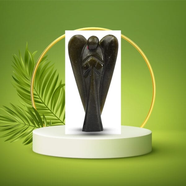 Black Tourmaline Angel, Black Tourmaline Angel Statues, Natural Crystal Stone Angel. - Image 2