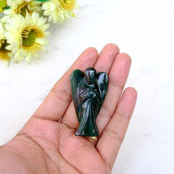 Bloodstone Angel Natural Healing Gemstone Crystal Reiki Vastu Positive Energy Chakra Meditation Feng Shui Spiritual Stone. - Image 3
